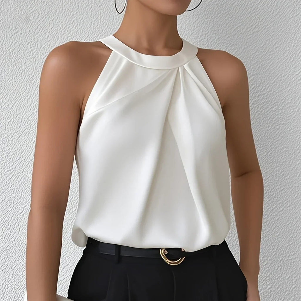 Rosgrove | Women's - Sleeveless Blouse - Elegant Polyester Fabric - Lightweight Office Top