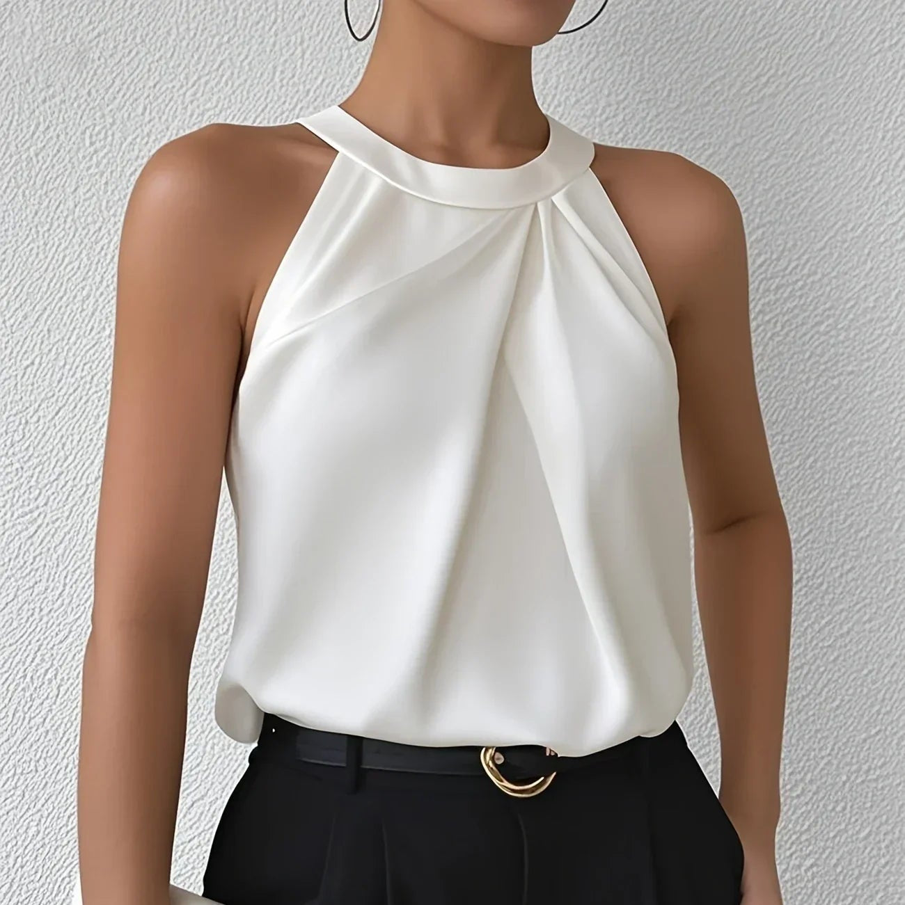 Rosgrove | Women's - Sleeveless Blouse - Elegant Polyester Fabric - Lightweight Office Top