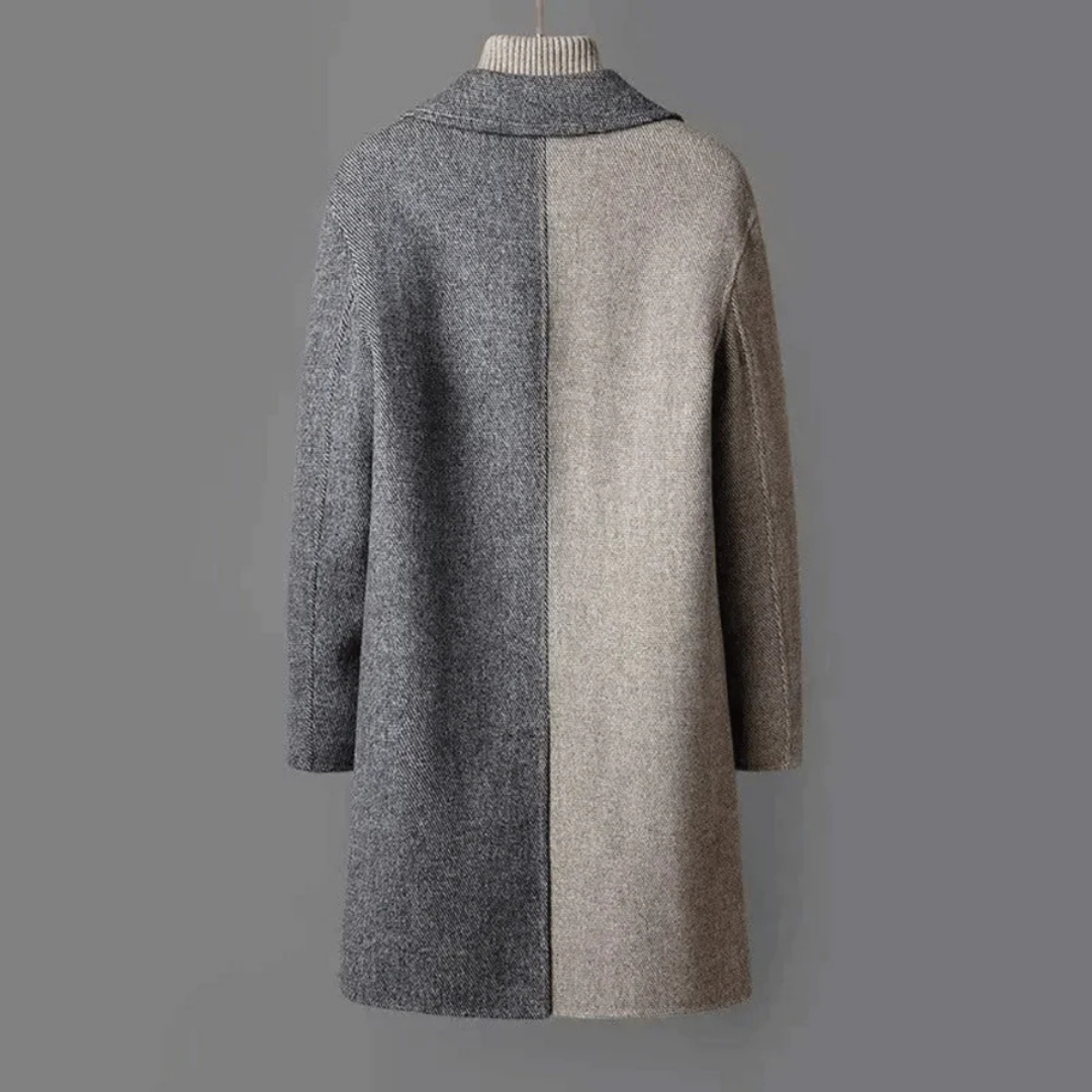 Rosgrove | Women - Elegant Two-Tone Long Coat - Classic Style