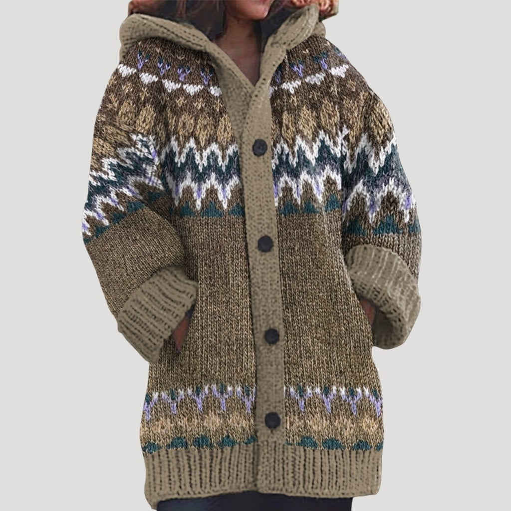 Rosgrove | Women - Chunky Knit Cardigan - Fair Isle Style