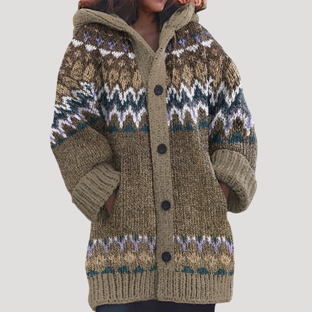 Rosgrove | Women - Chunky Knit Cardigan - Fair Isle Style