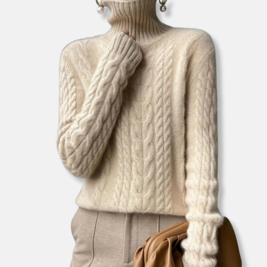 Rosgrove | Women - Cable Knit Jumper - Turtleneck Style