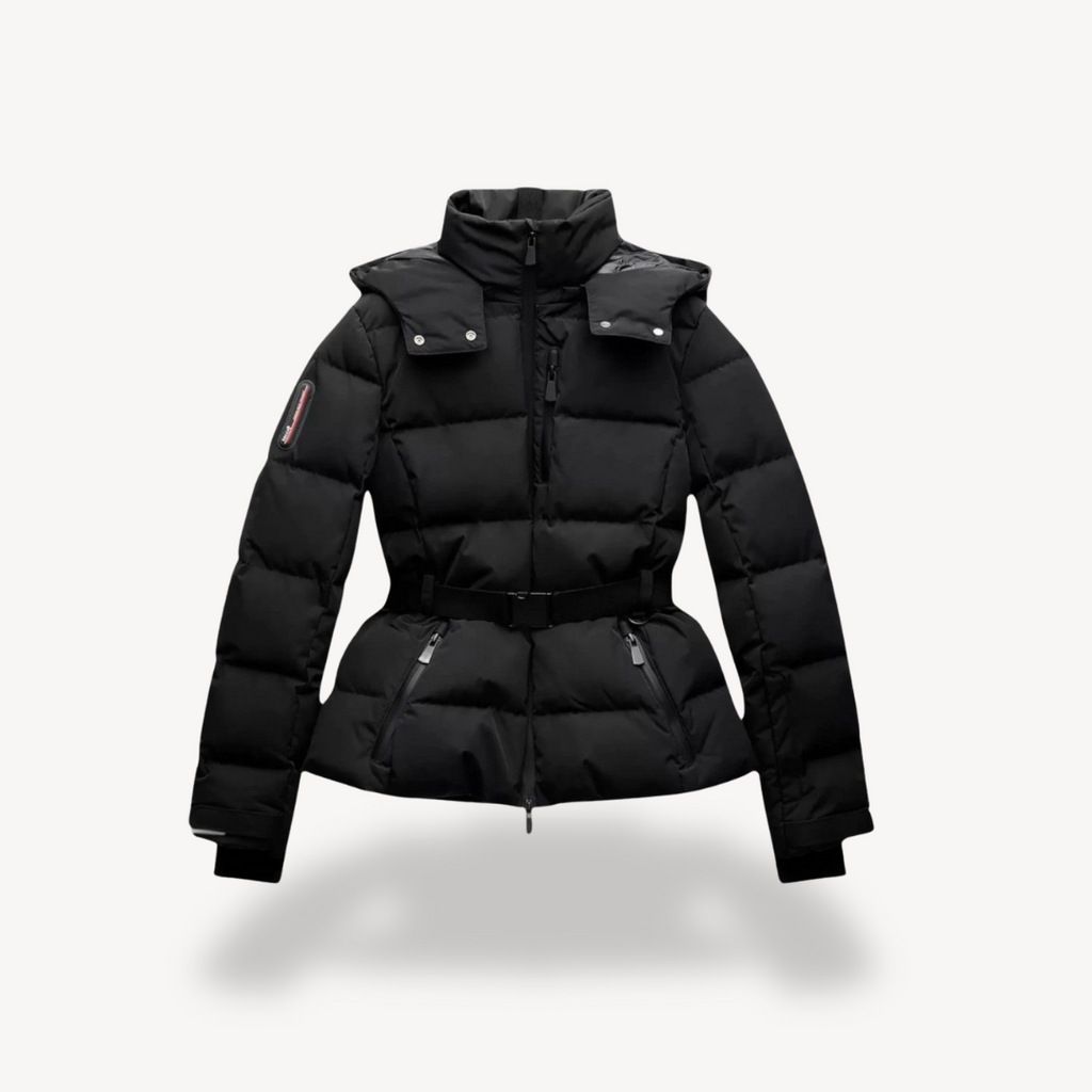 Rosgrove | Women - Hooded Belted Puffer Jacket - Cosy Style