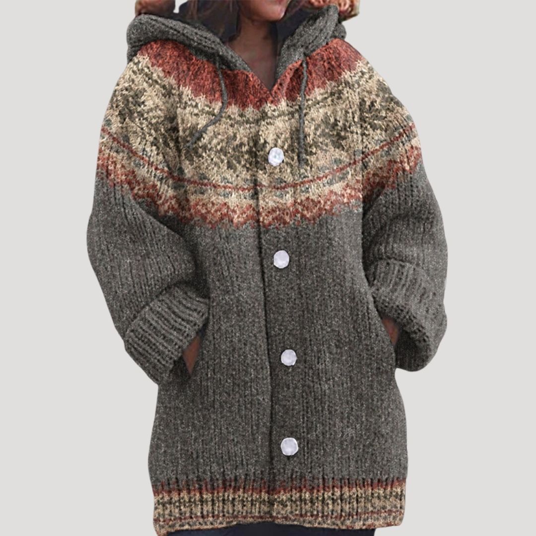 Rosgrove | Women - Chunky Knit Cardigan - Fair Isle Style