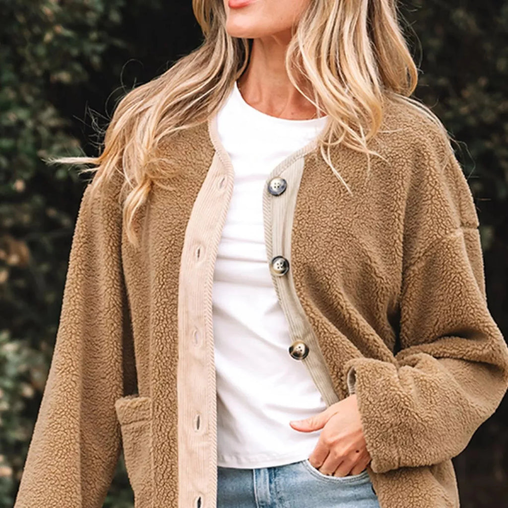 Rosgrove | Women - Sherpa Teddy Jacket - Button Front Style