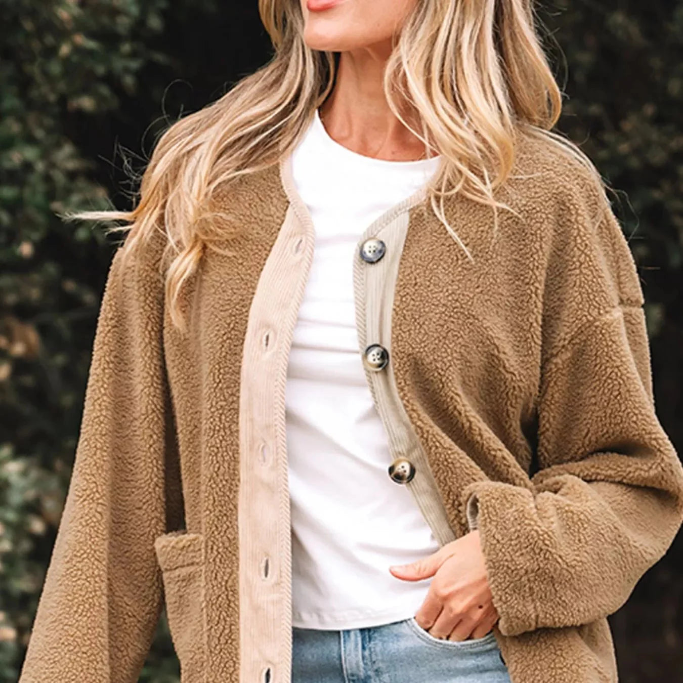 Rosgrove | Women - Sherpa Teddy Jacket - Button Front Style