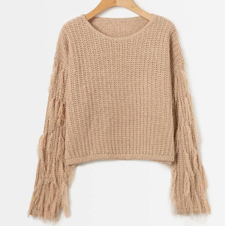 Rosgrove | Women - Cosy Knitted Jumper - Fringed Sleeves
