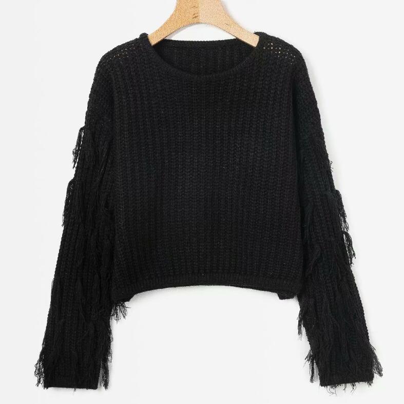 Rosgrove | Women - Cosy Knitted Jumper - Fringed Sleeves