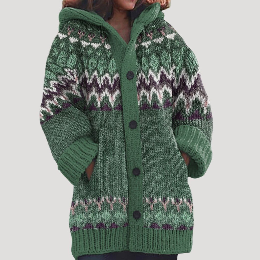 Rosgrove | Women - Chunky Knit Cardigan - Fair Isle Style