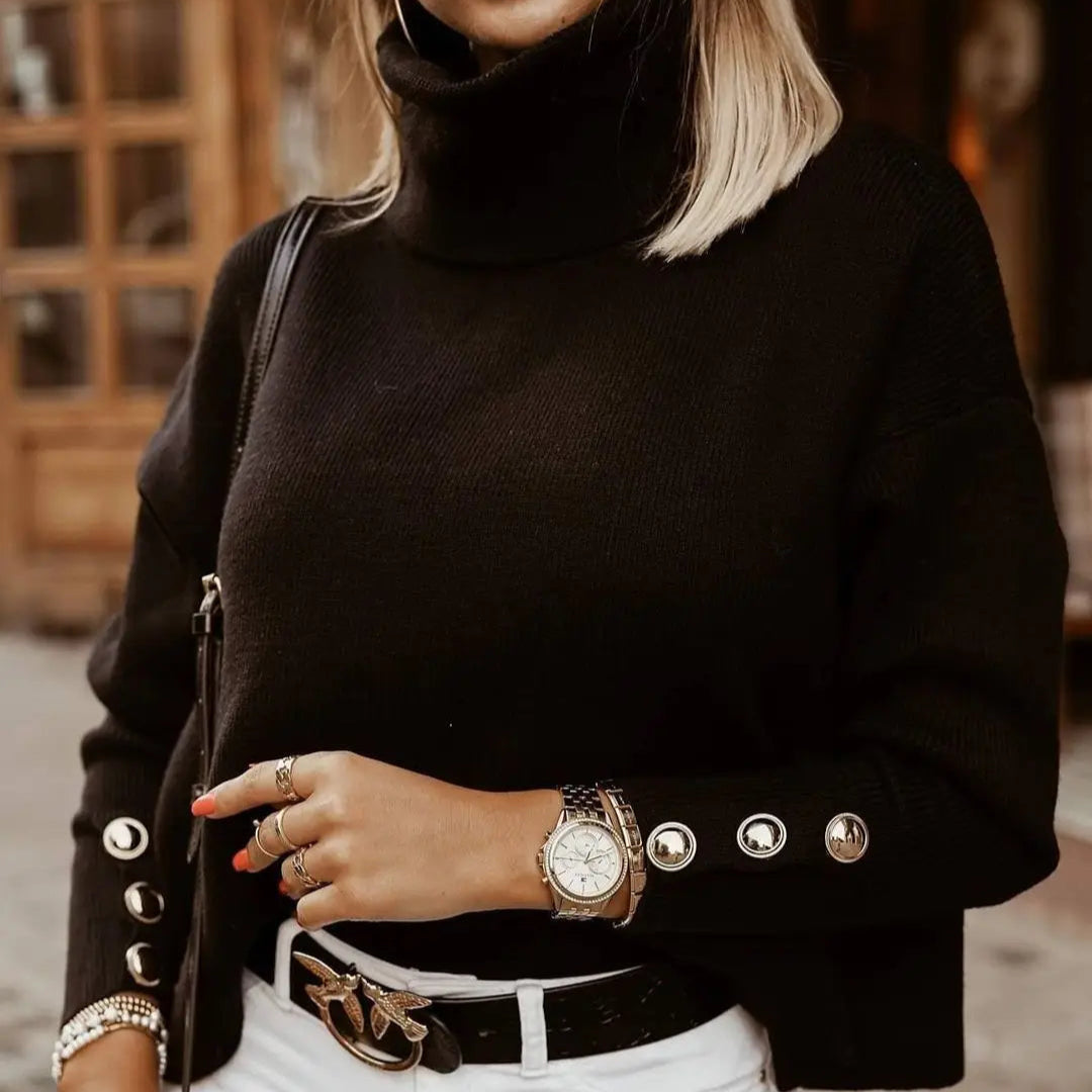 Rosgrove | Women - Knitted Roll Neck Jumper - Knit Fabric
