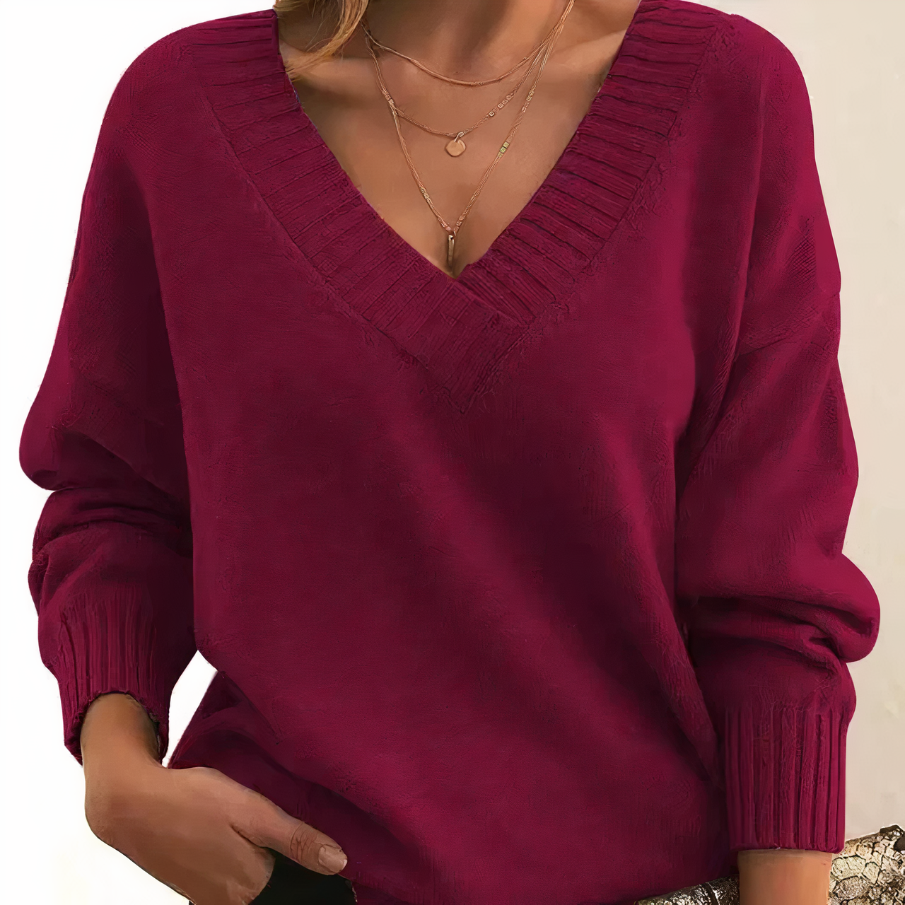 Rosgrove | Women - V-Neck Jumper - Ribbed Cuffs