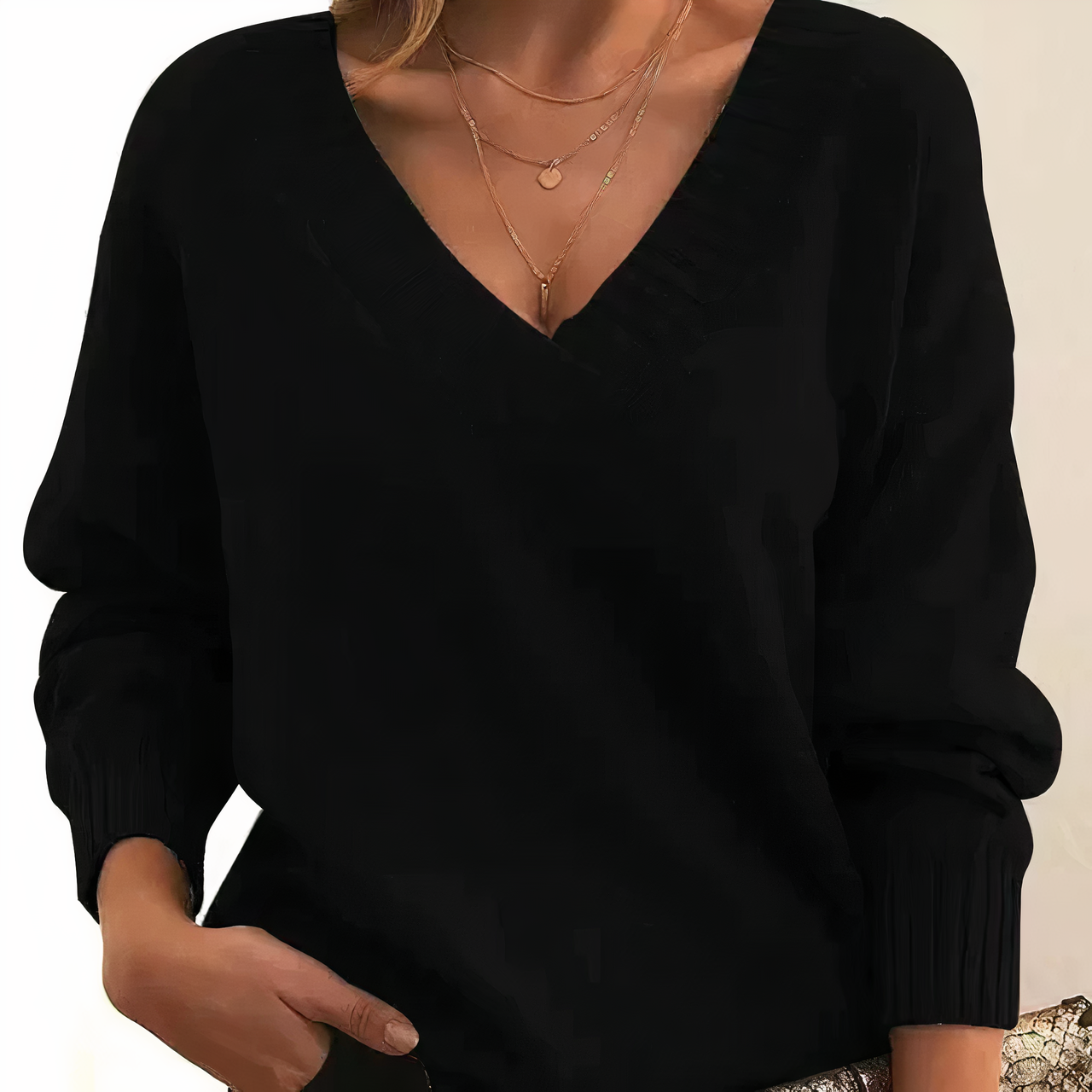 Rosgrove | Women - V-Neck Jumper - Ribbed Cuffs