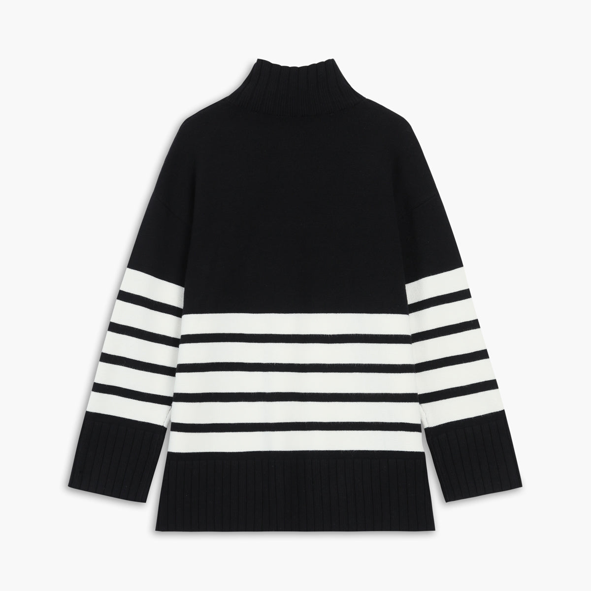 Rosgrove | Women - Mock Neck Stripe Jumper - Cosy Style