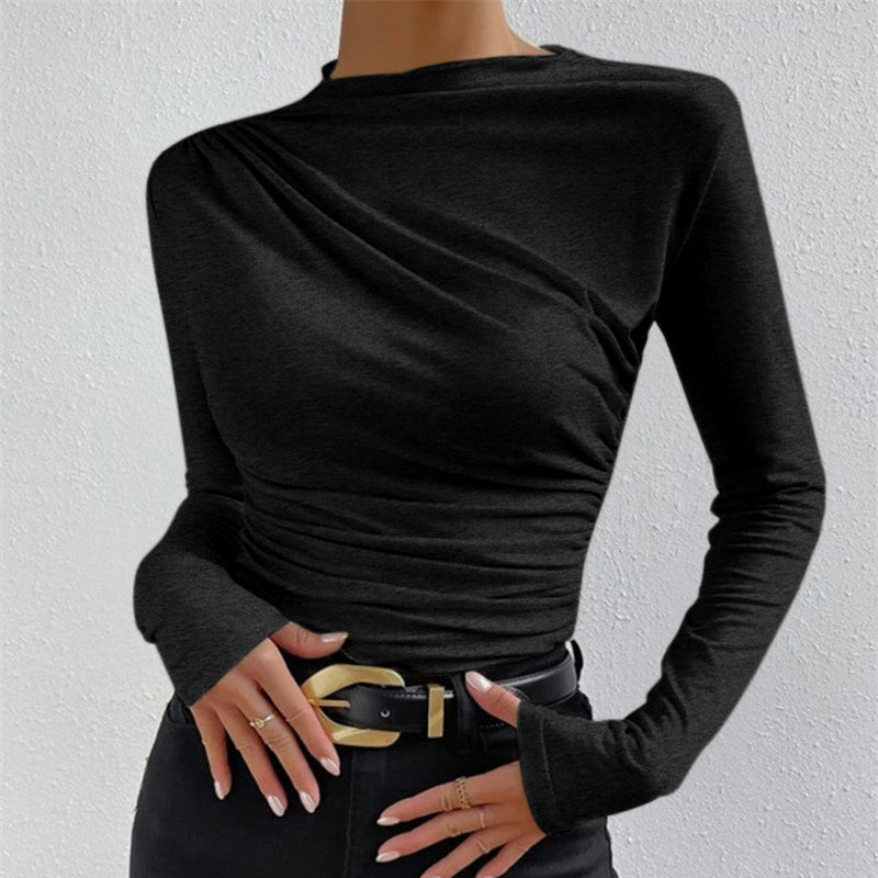 Rosgrove | Women - Long-Sleeved Pleated Shirt - Stylish Fit