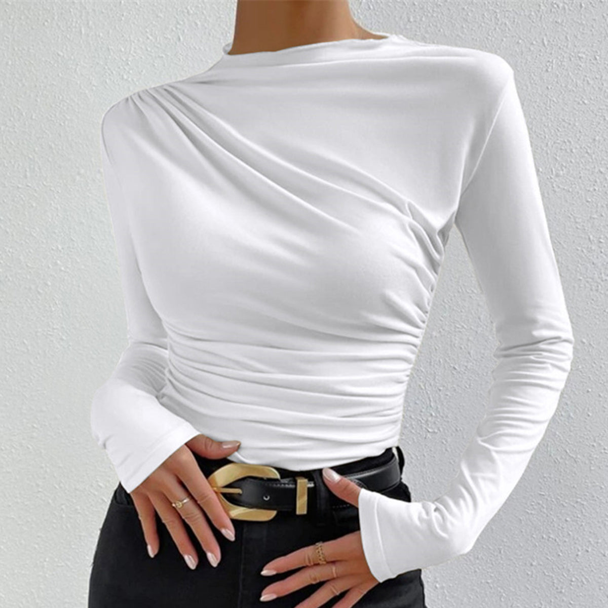 Rosgrove | Women - Long-Sleeved Pleated Shirt - Stylish Fit