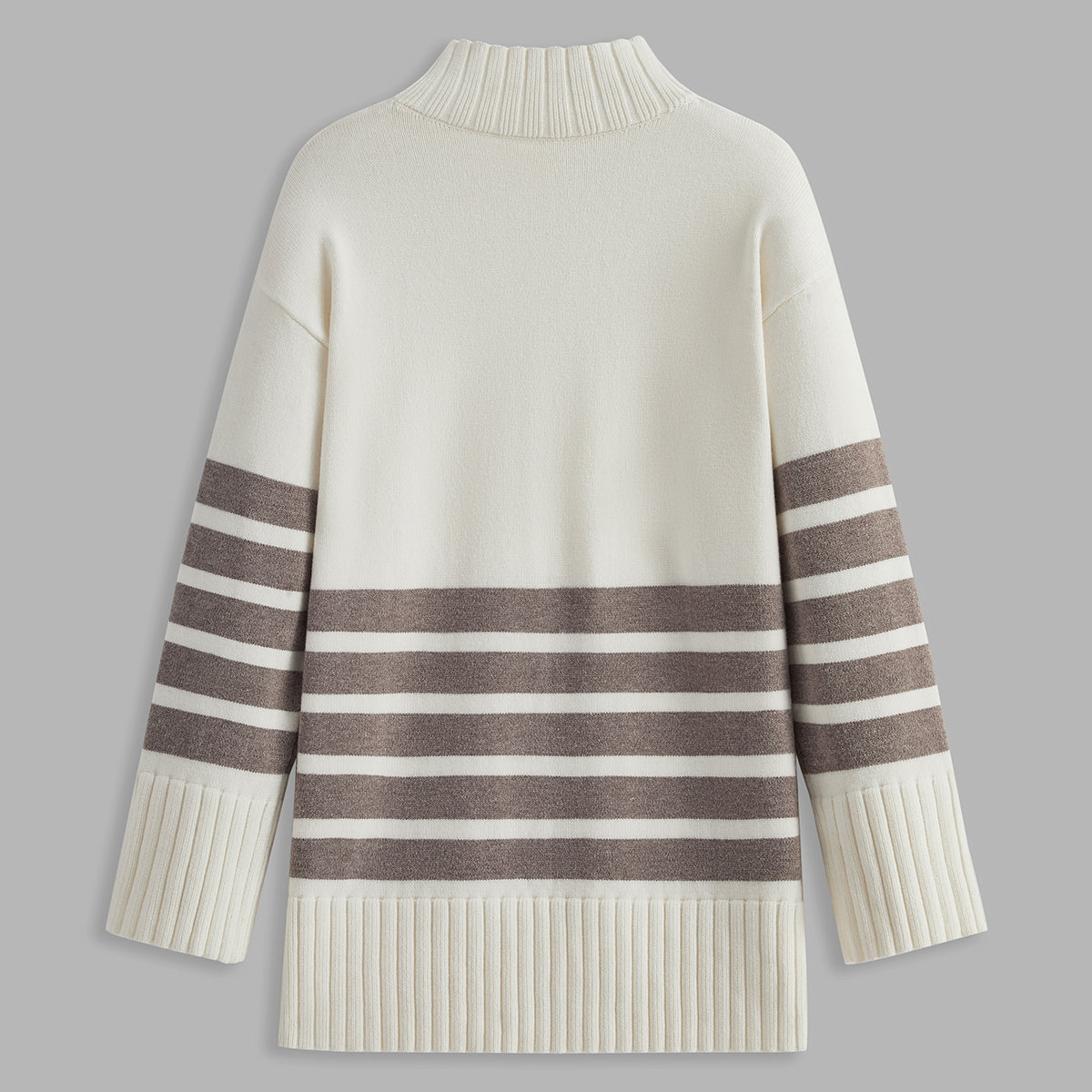 Rosgrove | Women - Mock Neck Stripe Jumper - Cosy Style