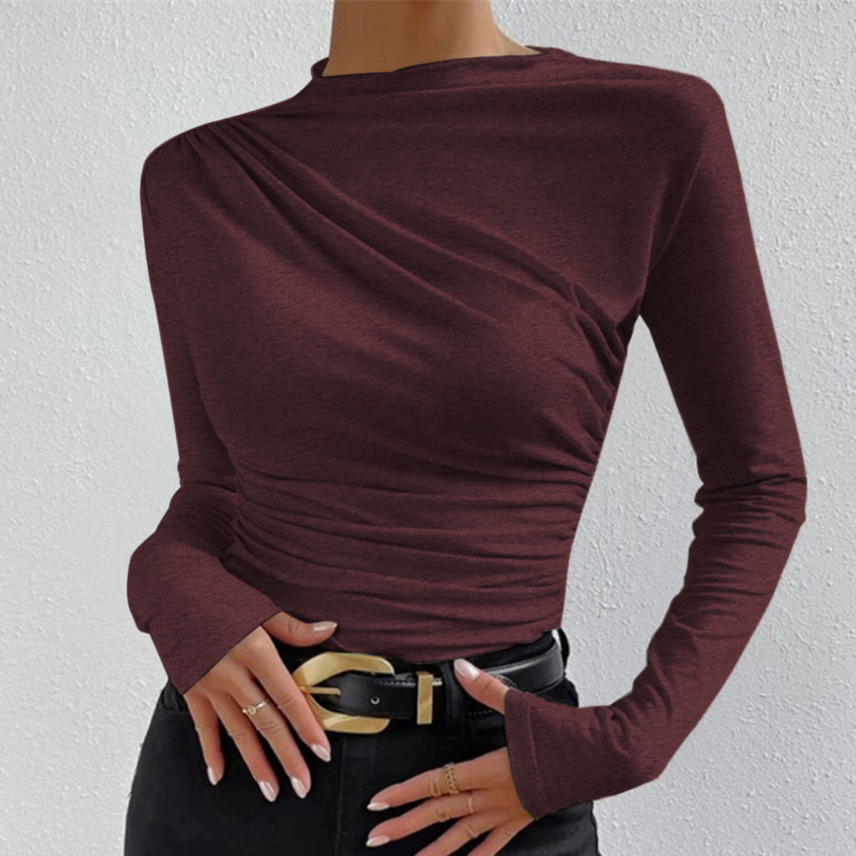 Rosgrove | Women - Long-Sleeved Pleated Shirt - Stylish Fit