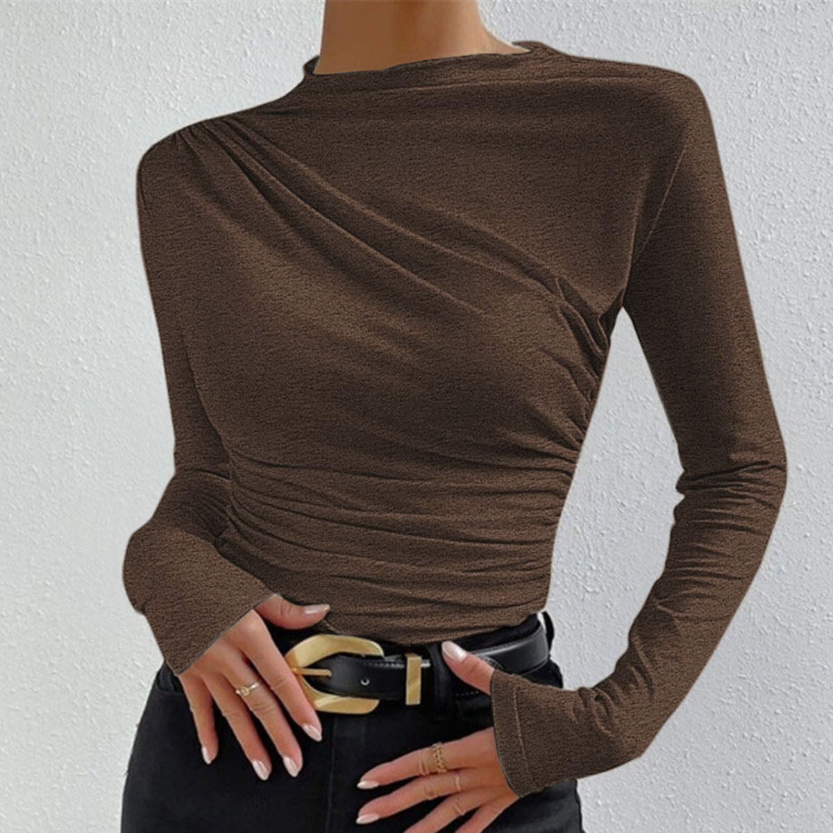 Rosgrove | Women - Long-Sleeved Pleated Shirt - Stylish Fit