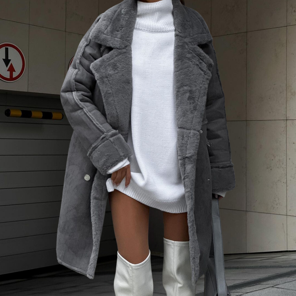 Rosgrove | Women - Elegant Long Plush Jacket - Winter Warmth