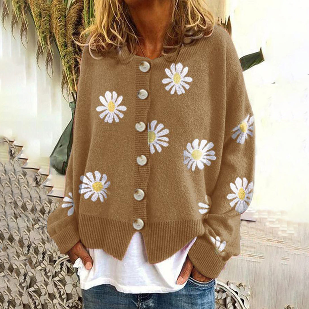 Rosgrove | Women - Knitted Cardigan - Floral Long Sleeve