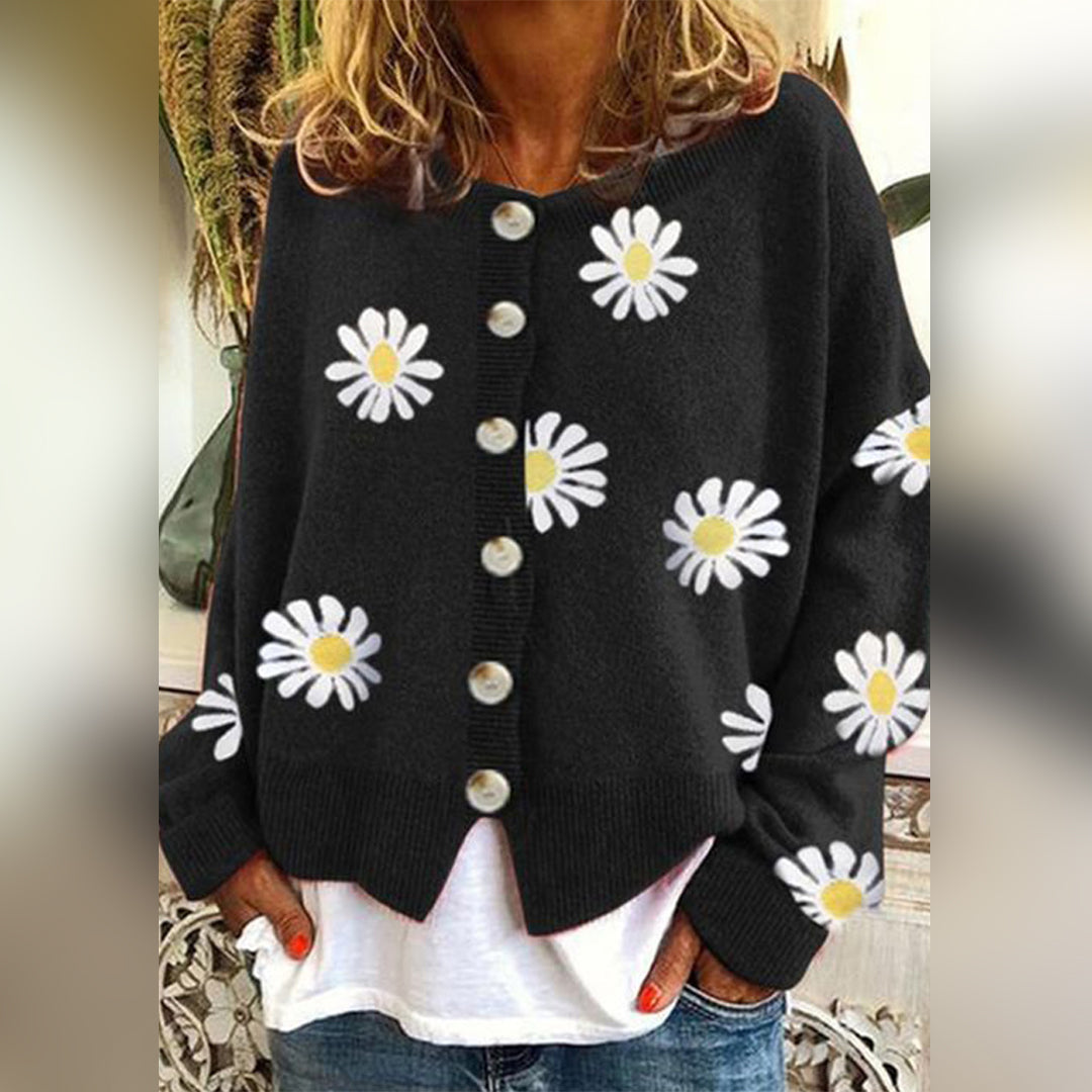 Rosgrove | Women - Knitted Cardigan - Floral Long Sleeve