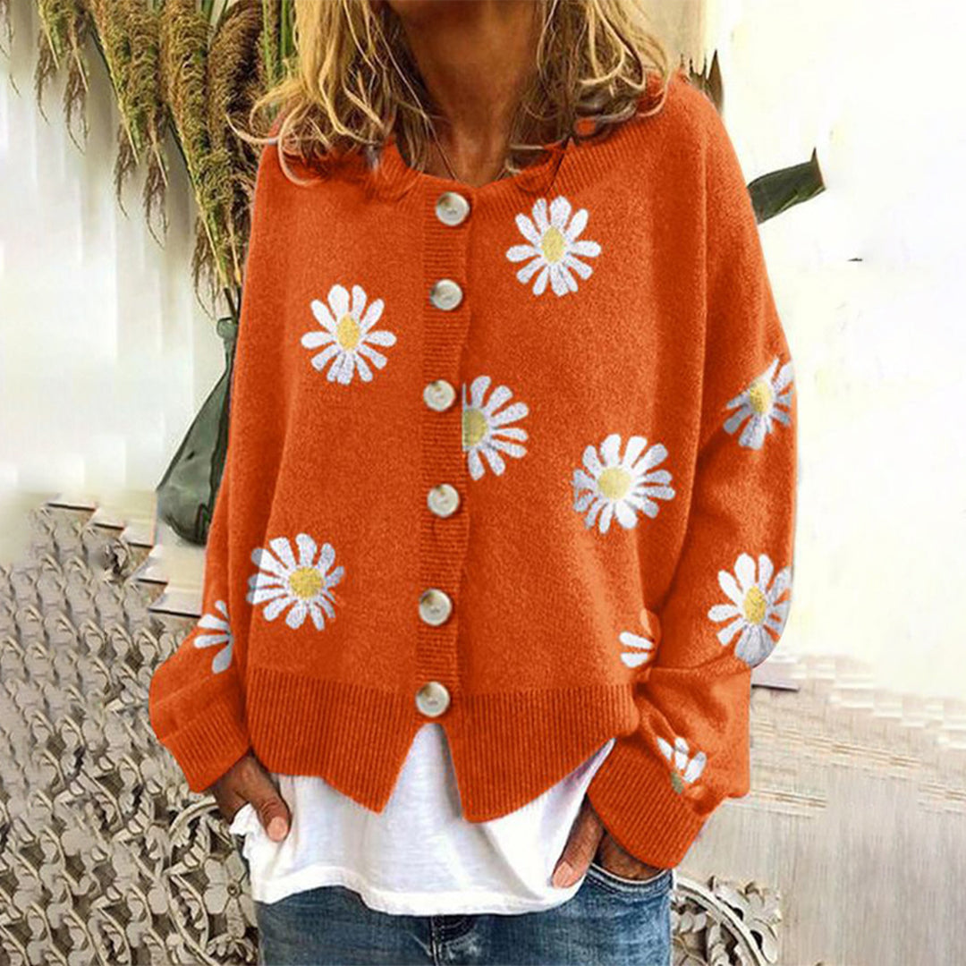 Rosgrove | Women - Knitted Cardigan - Floral Long Sleeve