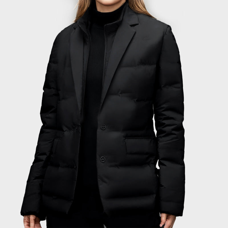 Rosgrove | Women - Puffer Blazer Jacket - Notched Lapel Style