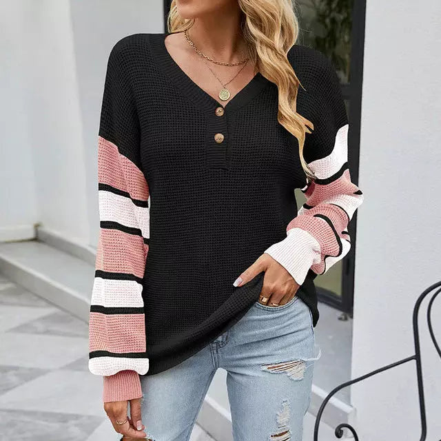 Rosgrove | Women - Patchwork Knit Jumper - Fashionable Style