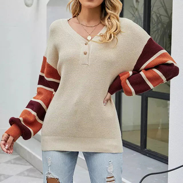 Rosgrove | Women - Patchwork Knit Jumper - Fashionable Style