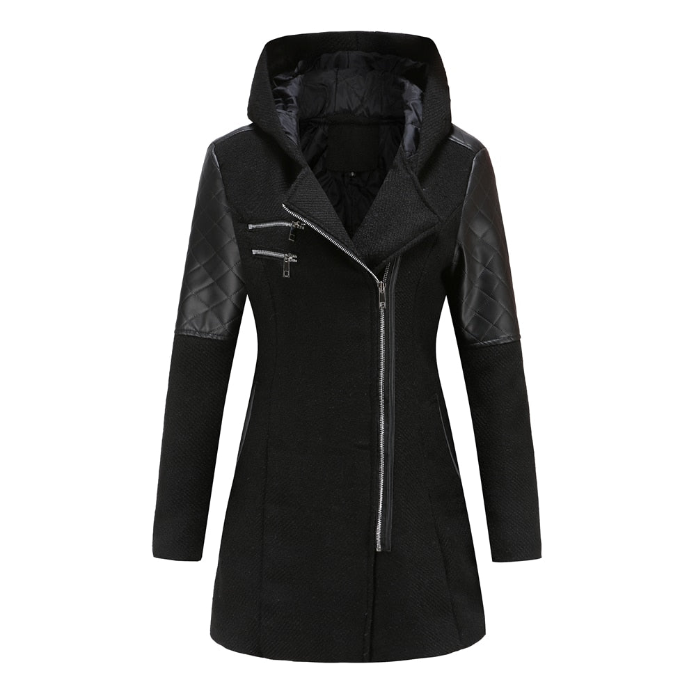 Rosgrove | Women - Asymmetric Zip Coat - Quilted Panels