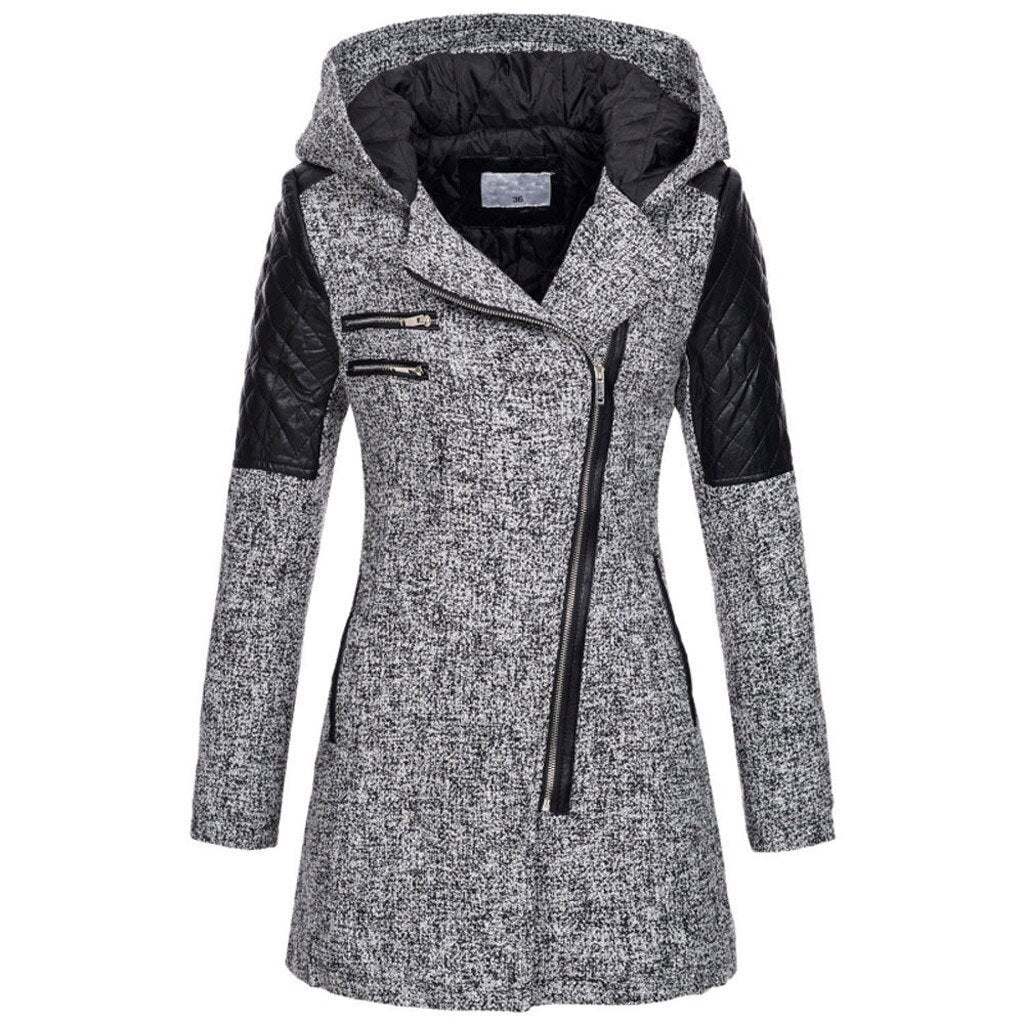 Rosgrove | Women - Asymmetric Zip Coat - Quilted Panels