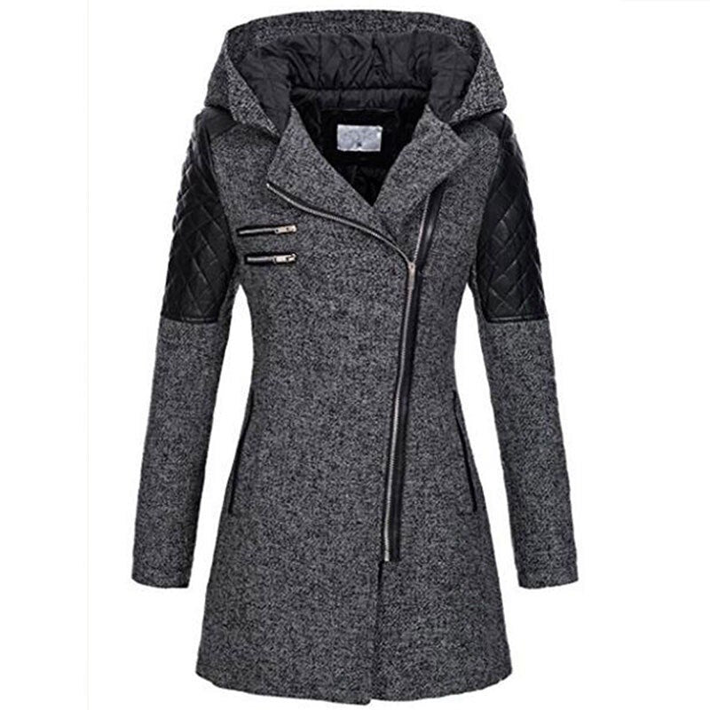 Rosgrove | Women - Asymmetric Zip Coat - Quilted Panels