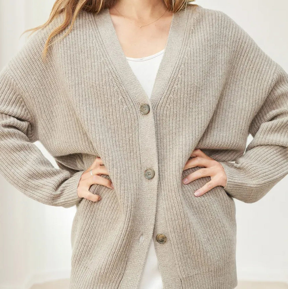 Rosgrove | Women - Oversized Cardigan - Ribbed Knit