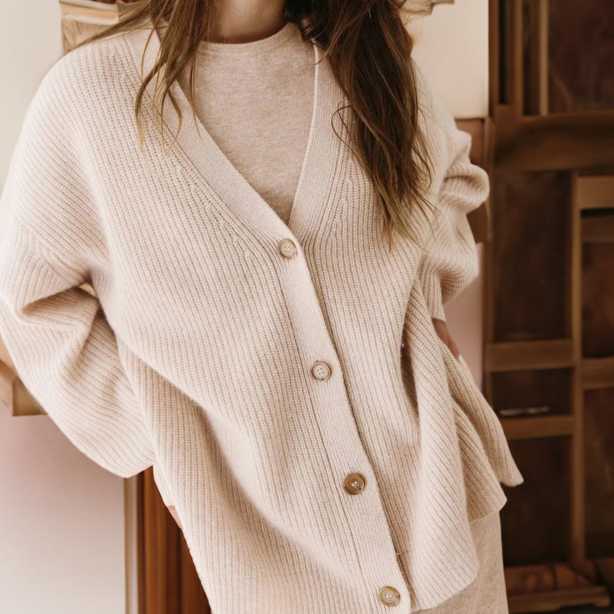 Rosgrove | Women - Oversized Cardigan - Ribbed Knit