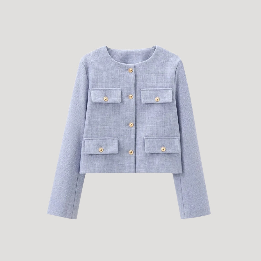 Rosgrove | Women - Cropped Cardigan with Pockets - Button-Up