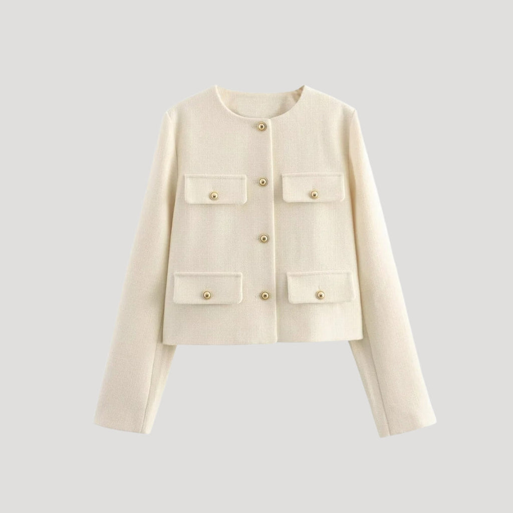 Rosgrove | Women - Cropped Cardigan with Pockets - Button-Up