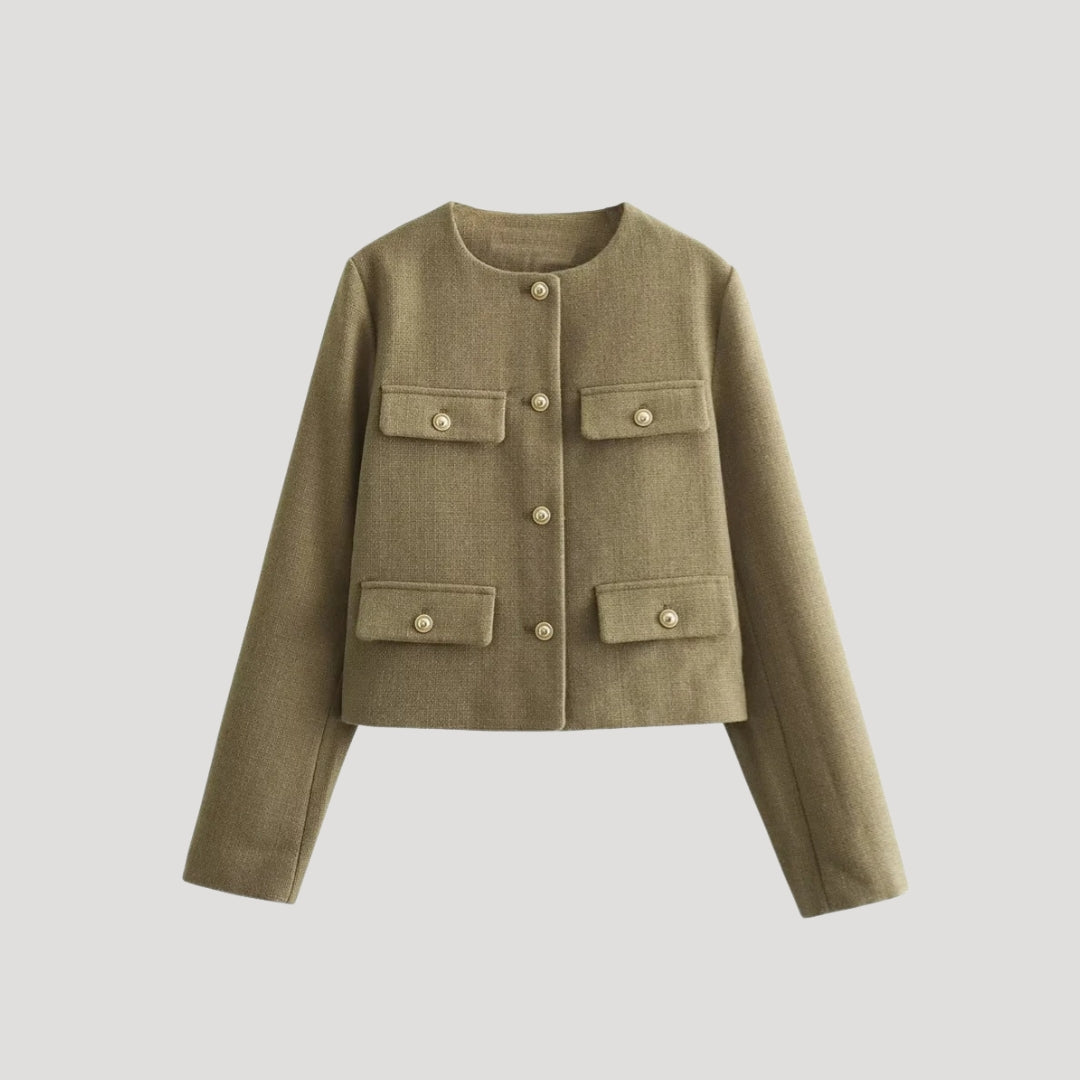 Rosgrove | Women - Cropped Cardigan with Pockets - Button-Up