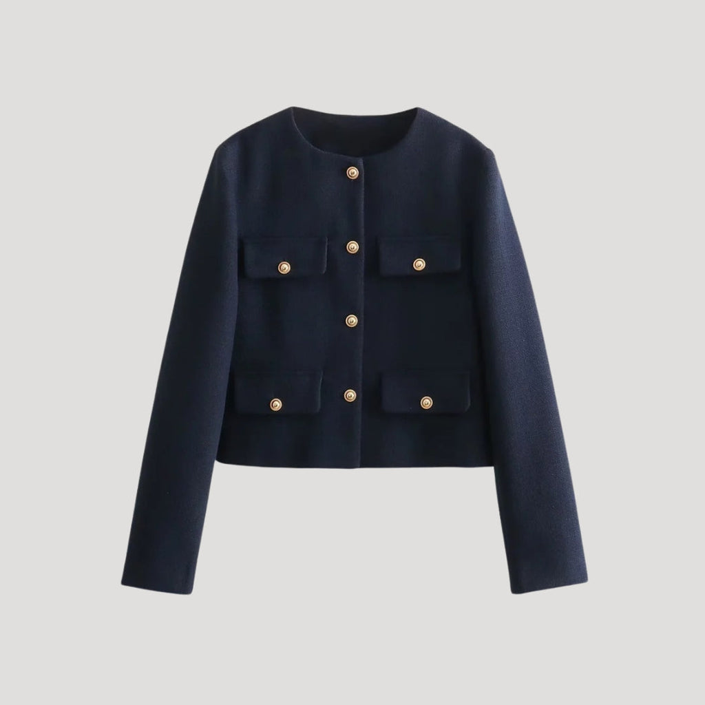 Rosgrove | Women - Cropped Cardigan with Pockets - Button-Up