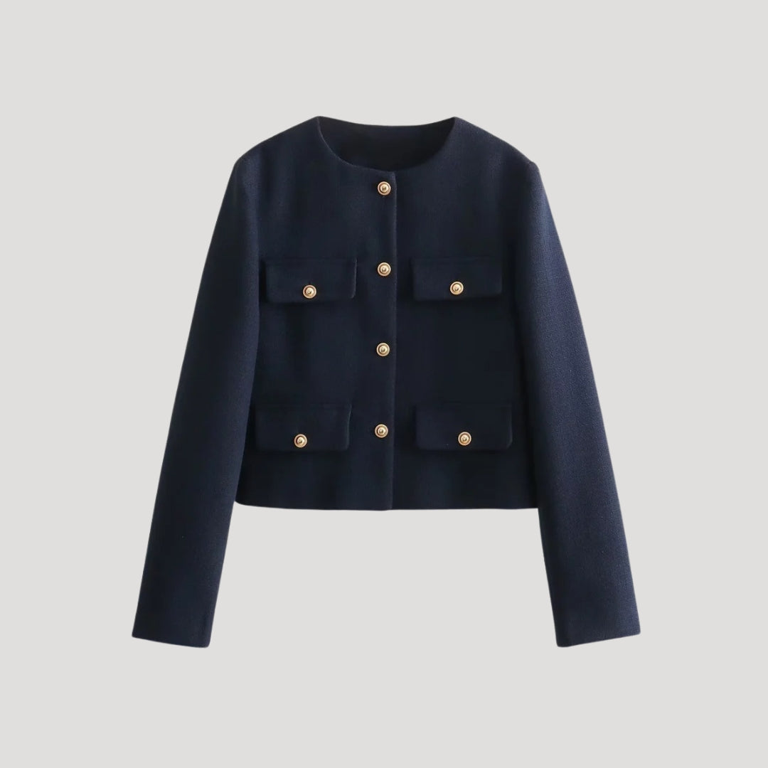 Rosgrove | Women - Cropped Cardigan with Pockets - Button-Up