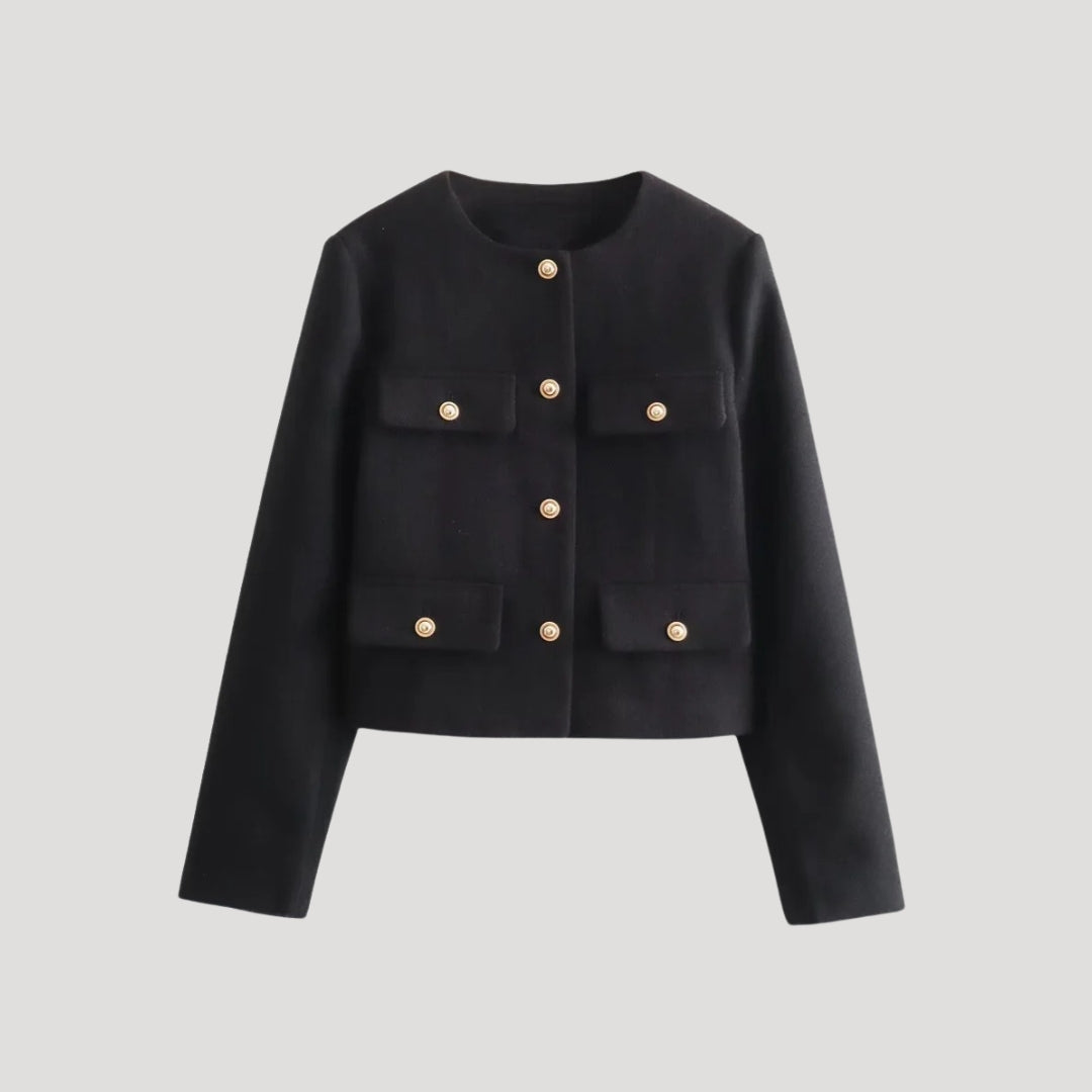 Rosgrove | Women - Cropped Cardigan with Pockets - Button-Up