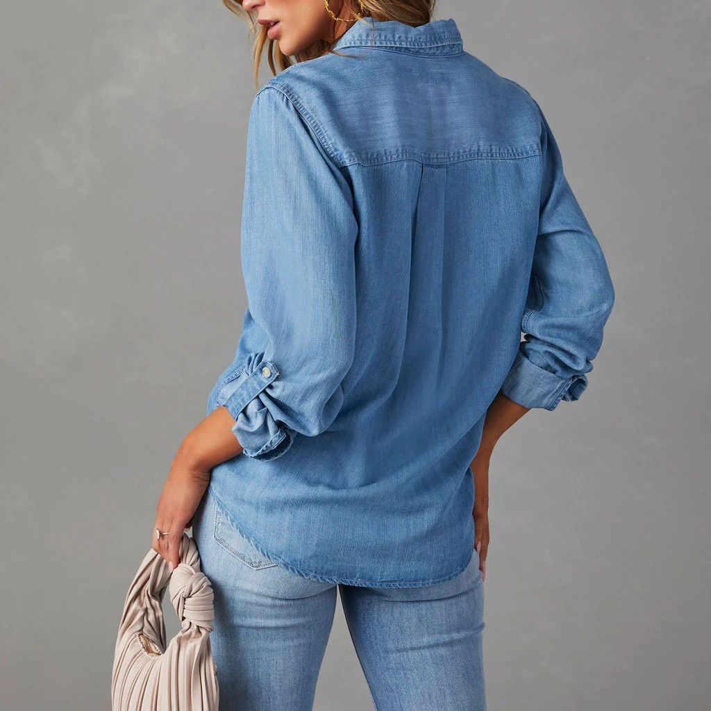 Rosgrove | Women - Long Sleeve Denim Shirt - Relaxed Fit