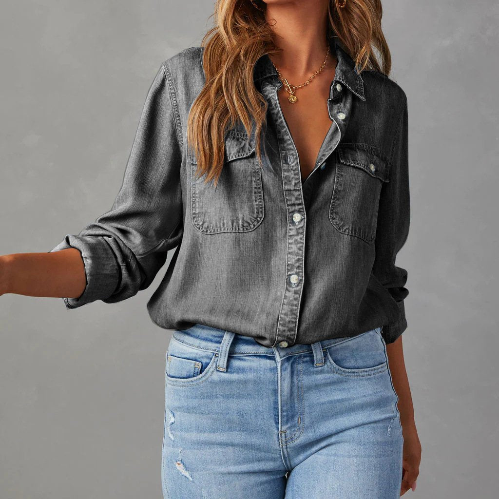 Rosgrove | Women - Long Sleeve Denim Shirt - Relaxed Fit