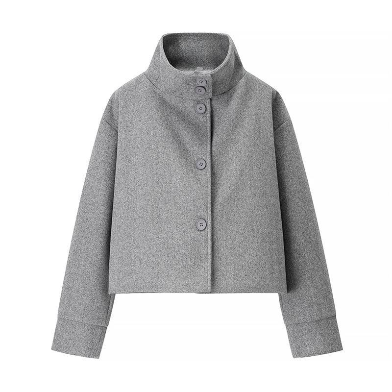 Rosgrove | Women - Stylish Cropped Jacket - High Collar Design