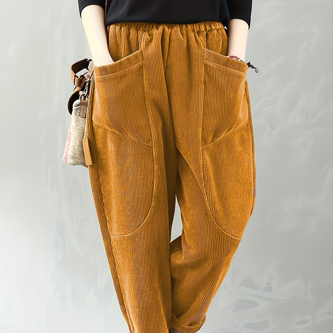 Rosgrove | Women - Loose Fit Corduroy Trousers with Pockets