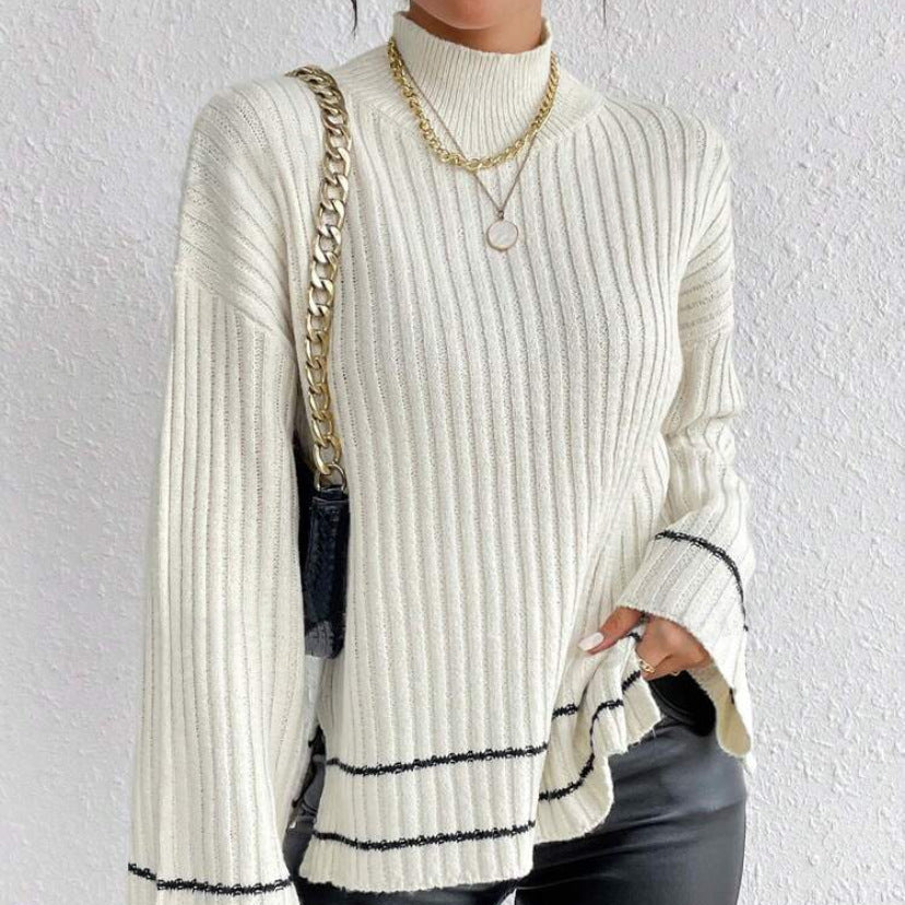 Rosgrove | Women - Loose Fit Jumper - Ribbed Bell Sleeve Design