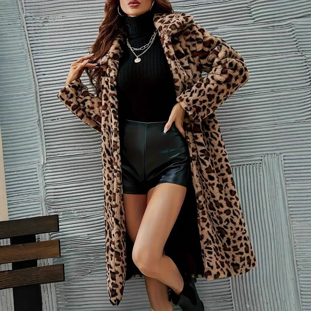 Rosgrove | Women - Leopard Faux Fur Coat - Stylish & Cozy