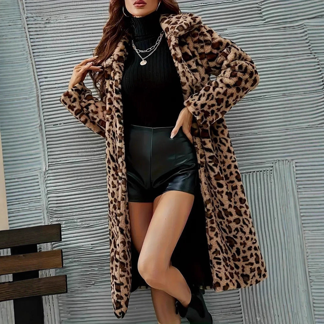 Rosgrove | Women - Leopard Faux Fur Coat - Stylish & Cozy