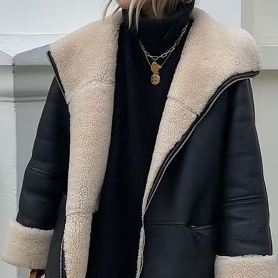 Rosgrove | Women - Faux Leather Jacket with Cosy Lining