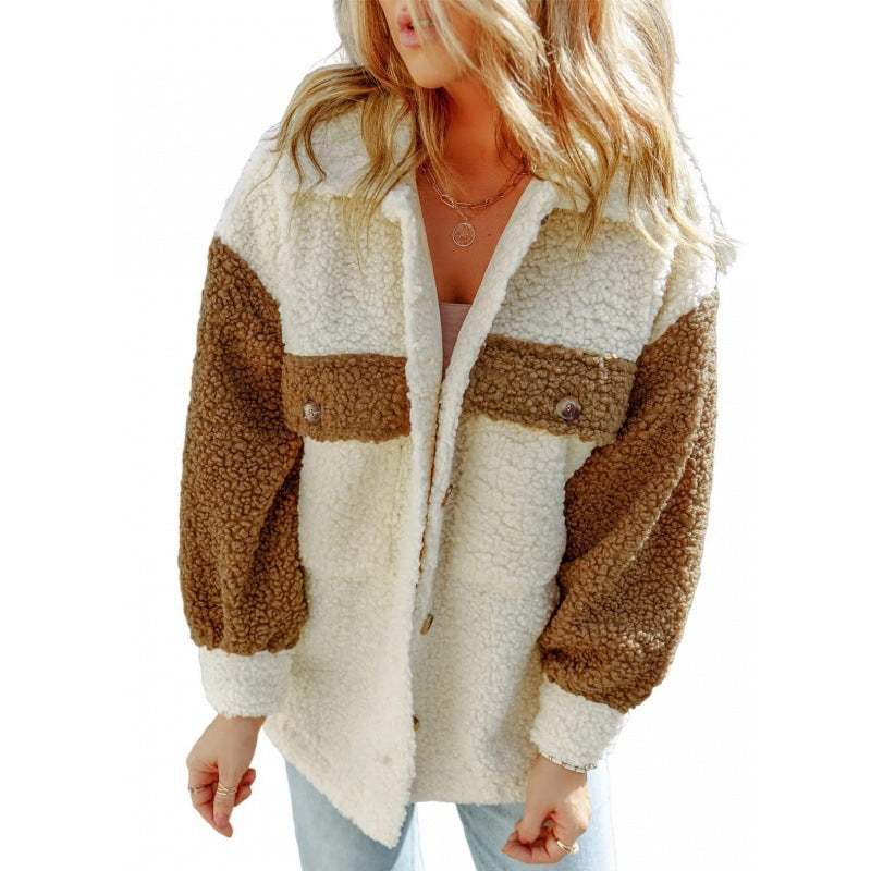 Rosgrove | Women - Teddy Jacket with Contrast Sleeves