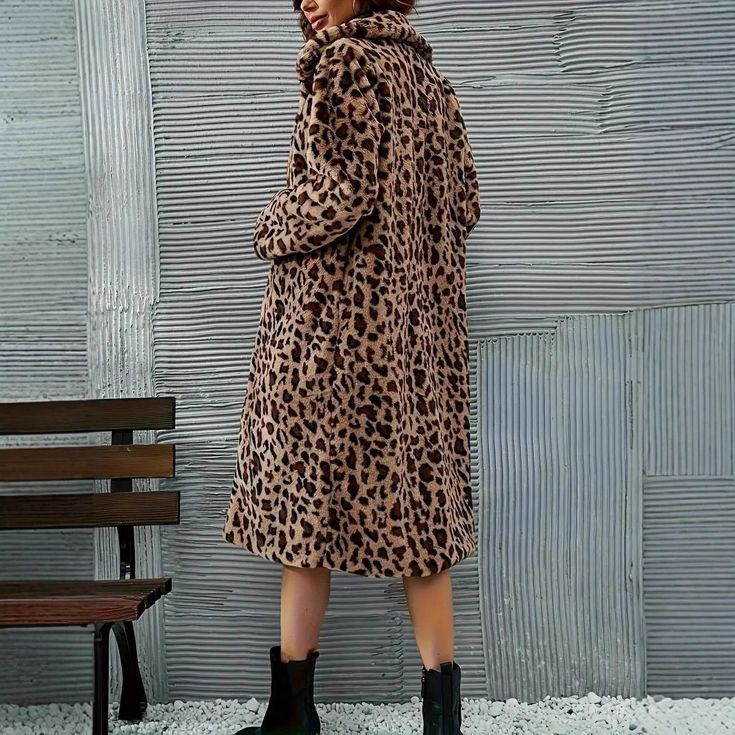 Rosgrove | Women - Leopard Faux Fur Coat - Stylish & Cozy